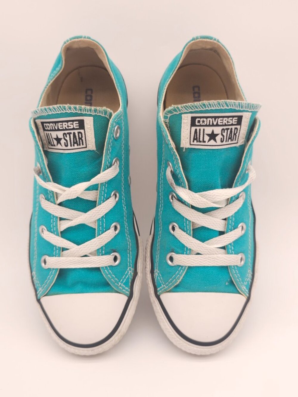 Converse All Star Low Top Turquoise Sneakers Youth Size 3 US Teal Canvas